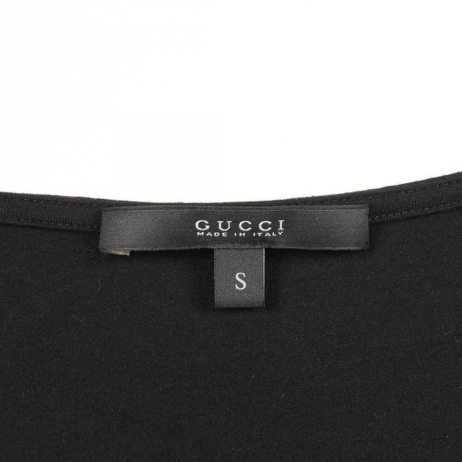 Gucci Short Sleeve T-Shirt Interlocking Black Rayon — view 3