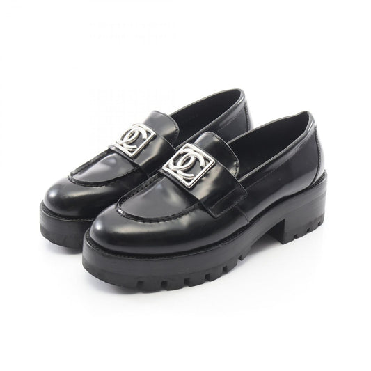 Chanel Loafers CC Logo Black Leather