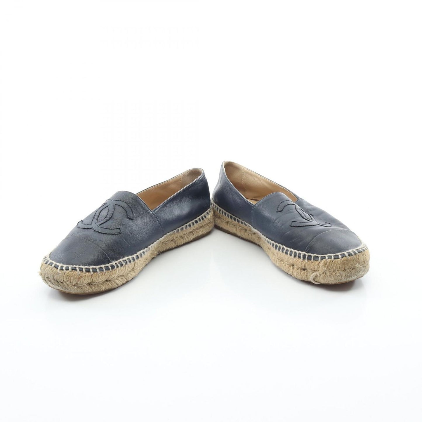 Chanel CC Logo Espadrilles Slip on Leather Shoes — view 3