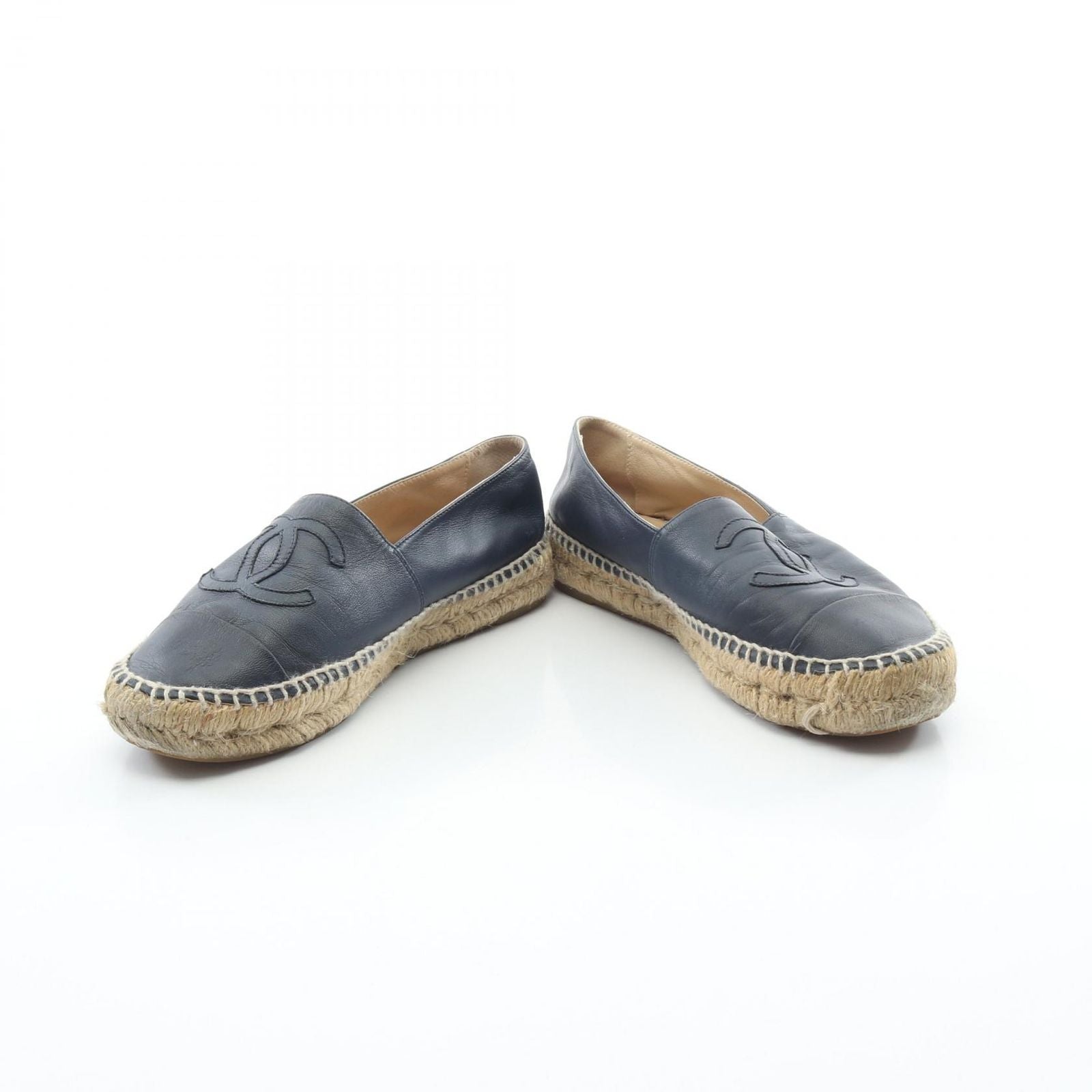 Chanel CC Logo Espadrilles Slip on Leather Shoes — view 3
