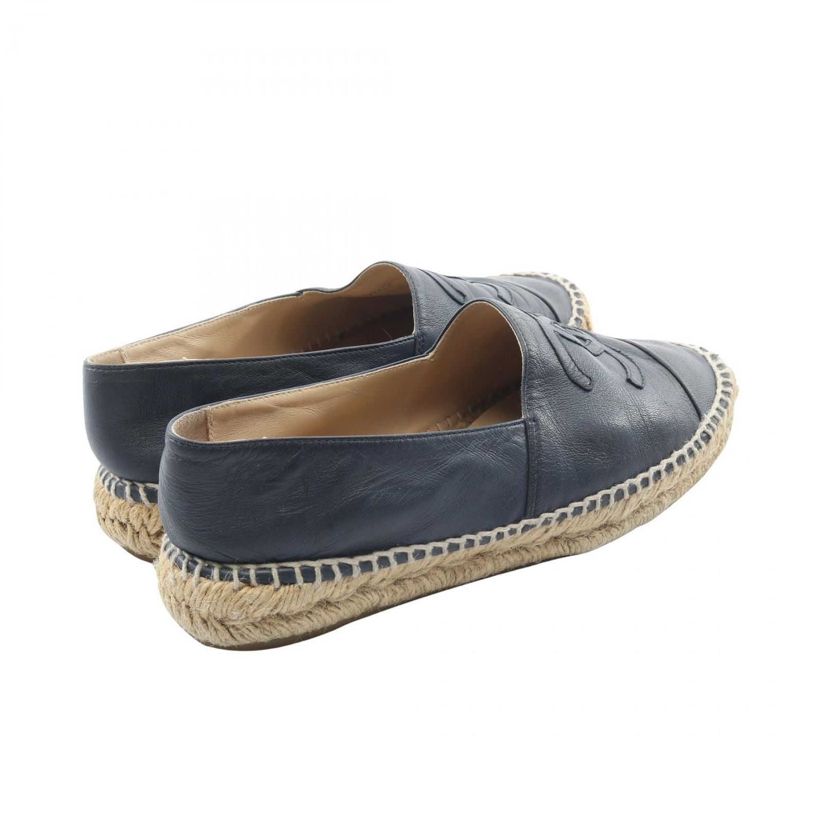 Chanel CC Logo Espadrilles Slip on Leather Shoes — view 2