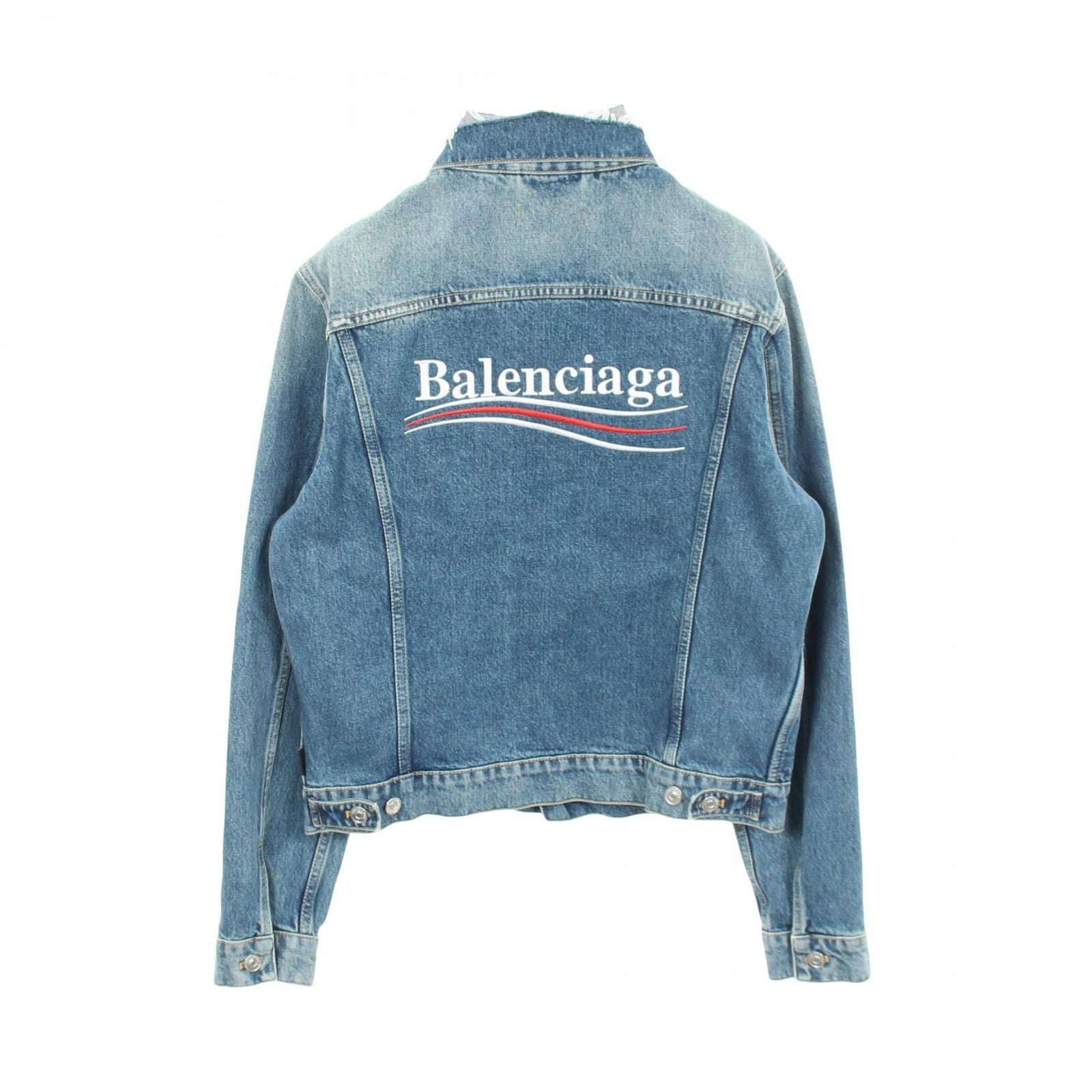 Balenciaga Denim Jacket Campaign Logo Distressed — view 2