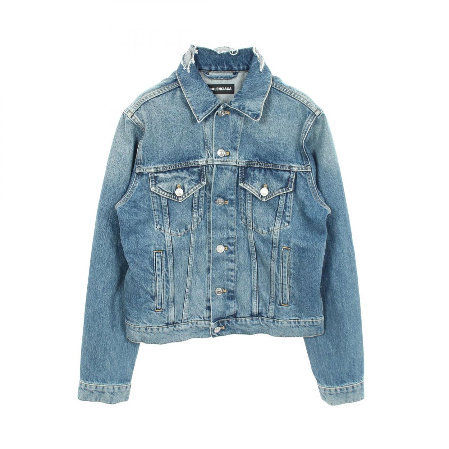 Balenciaga Denim Jacket Campaign Logo Distressed