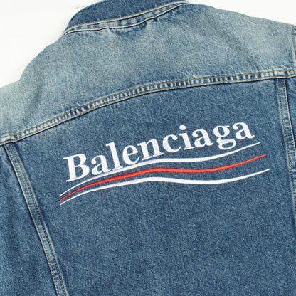 Balenciaga Denim Jacket Campaign Logo Distressed — view 7