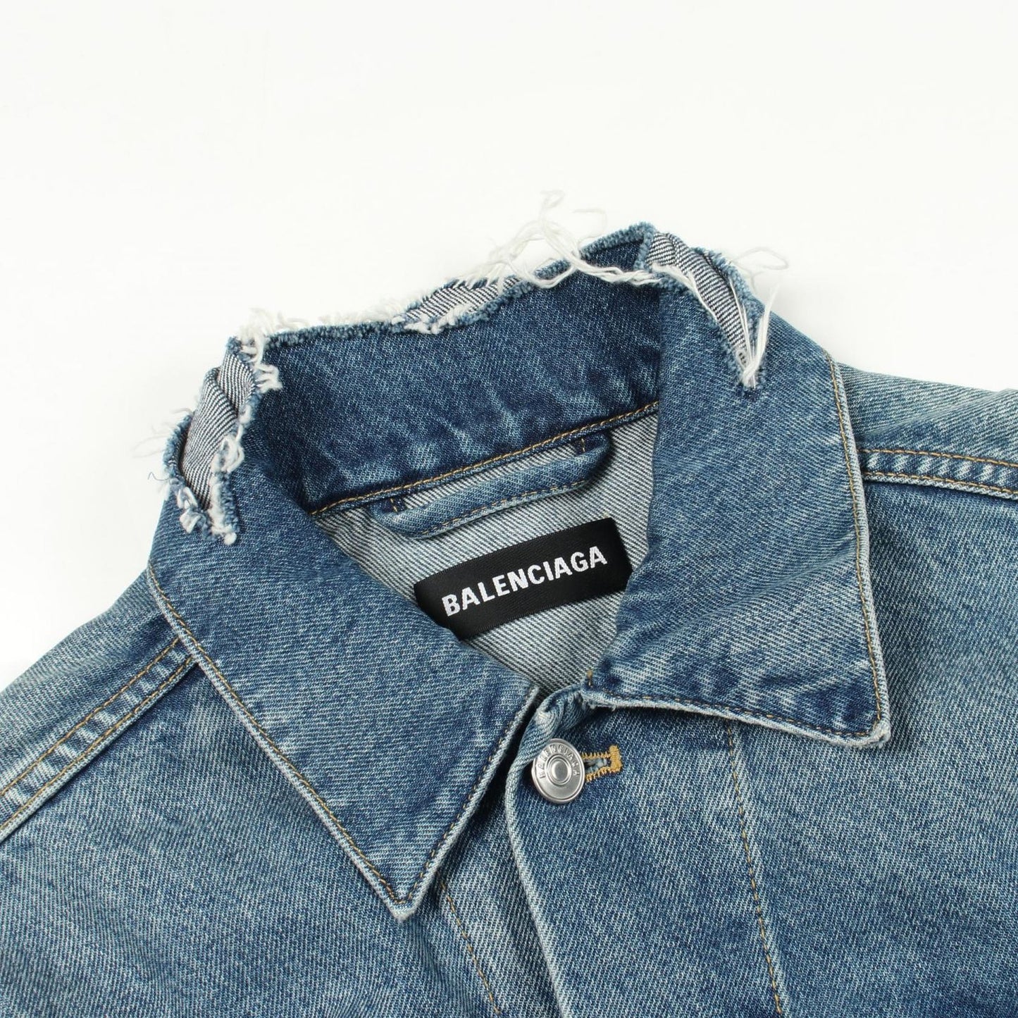 Balenciaga Denim Jacket Campaign Logo Distressed — view 6