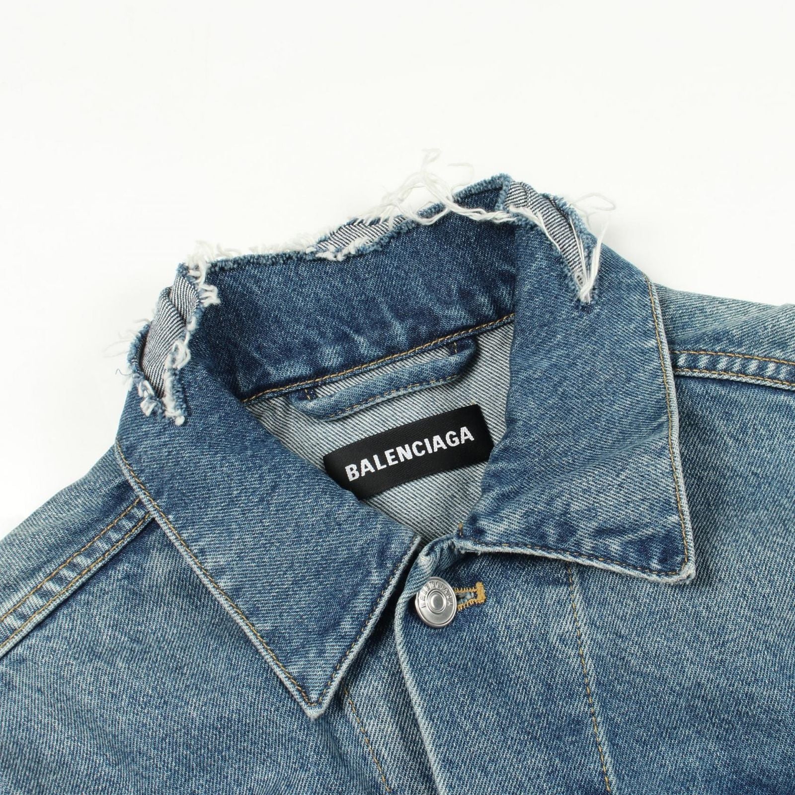 Balenciaga Denim Jacket Campaign Logo Distressed — view 6
