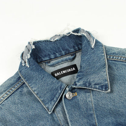 Balenciaga Denim Jacket Campaign Logo Distressed — view 6