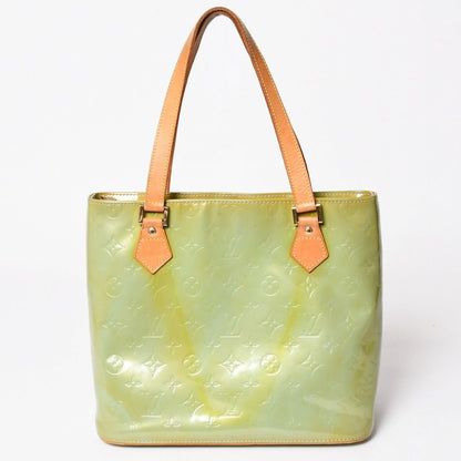 Louis Vuitton Monogram Vernis Houston Green Handbag Gold — view 2