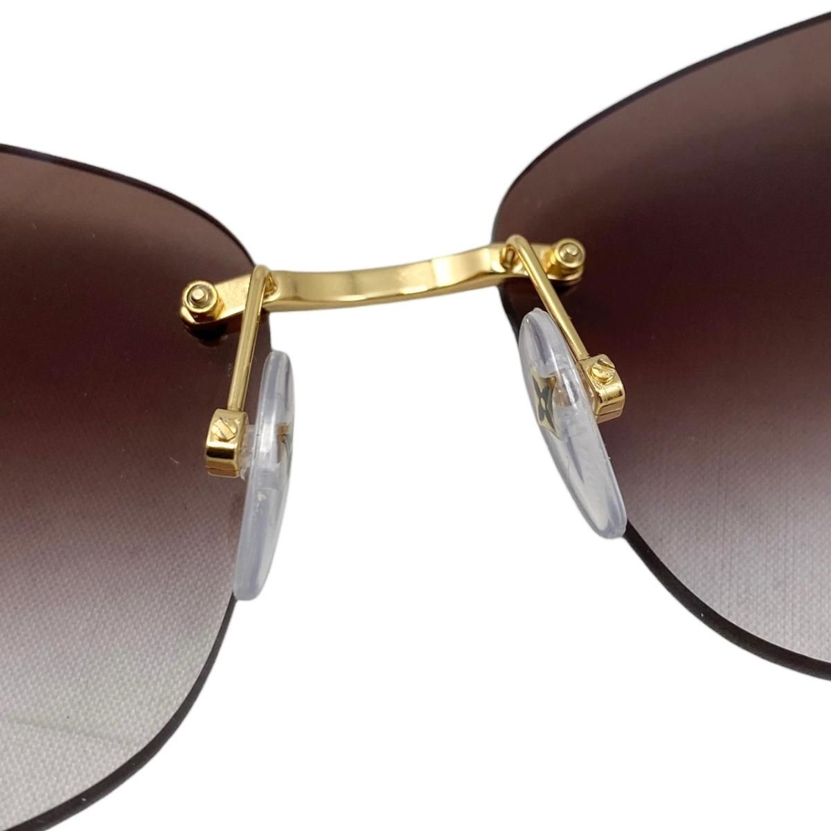 Louis Vuitton Sunglasses Lily Rimless Monogram Flower Gradient Brown Gold — view 5