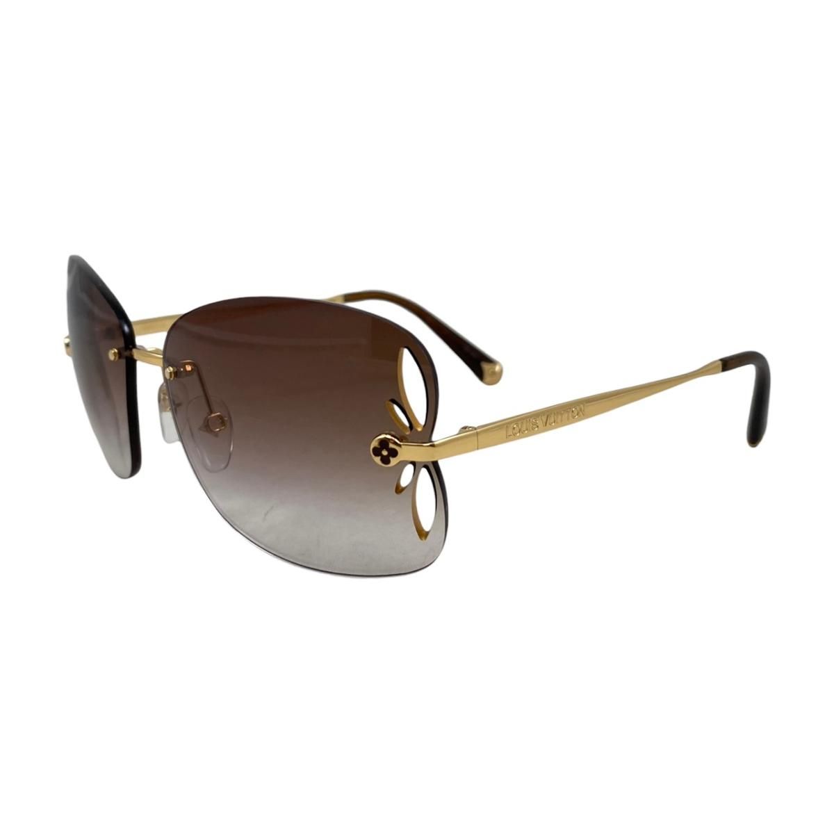 Louis Vuitton Sunglasses Lily Rimless Monogram Flower Gradient Brown Gold