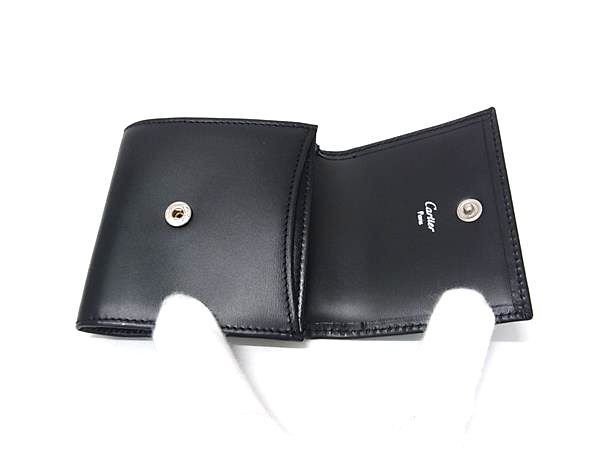 Cartier Coin Case Pasha Black Leather Silver — view 3