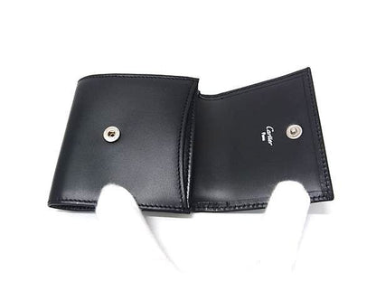 Cartier Coin Case Pasha Black Leather Silver — view 3