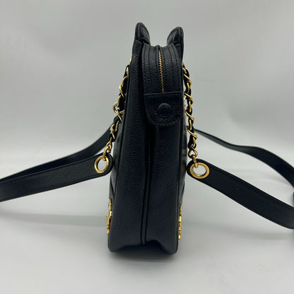 Chanel Triple Coco Chain Tote Shoulder Bag Caviar Leather Black — view 4