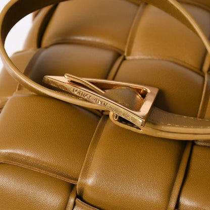 Bottega Veneta Padded Cassette Shoulder Bag Intrecciato Lambskin Brown Gold — view 4