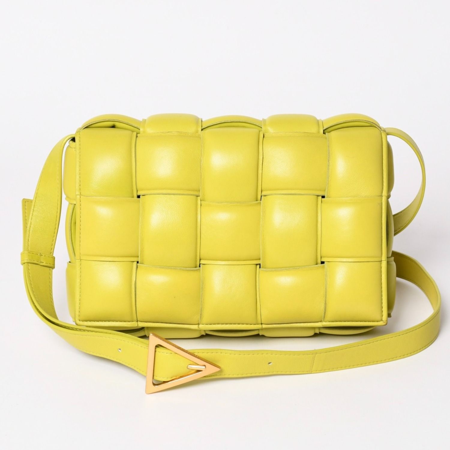 Bottega Veneta Padded Cassette Shoulder Bag Lime Green