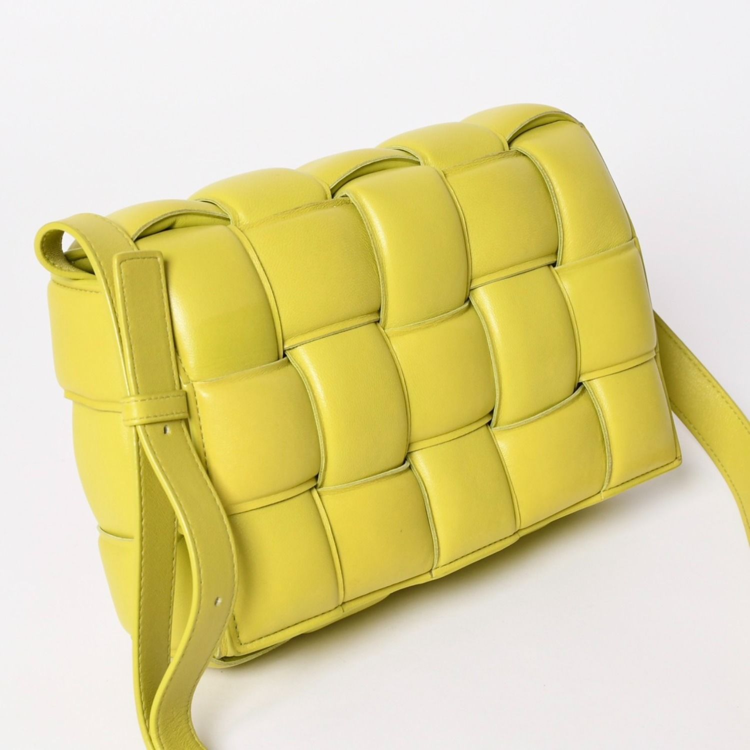 Bottega Veneta Padded Cassette Shoulder Bag Lime Green — view 3