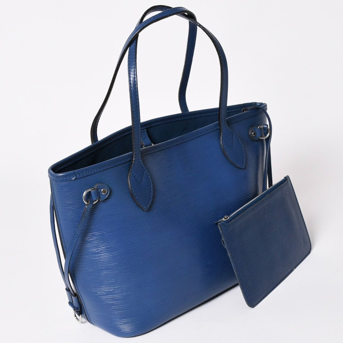 Louis Vuitton Tote Bag Neverfull PM Epi Blue Silver — view 3