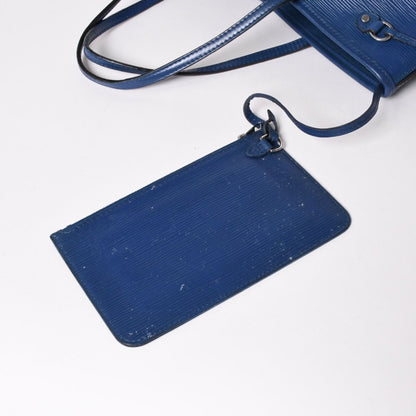Louis Vuitton Tote Bag Neverfull PM Epi Blue Silver — view 6