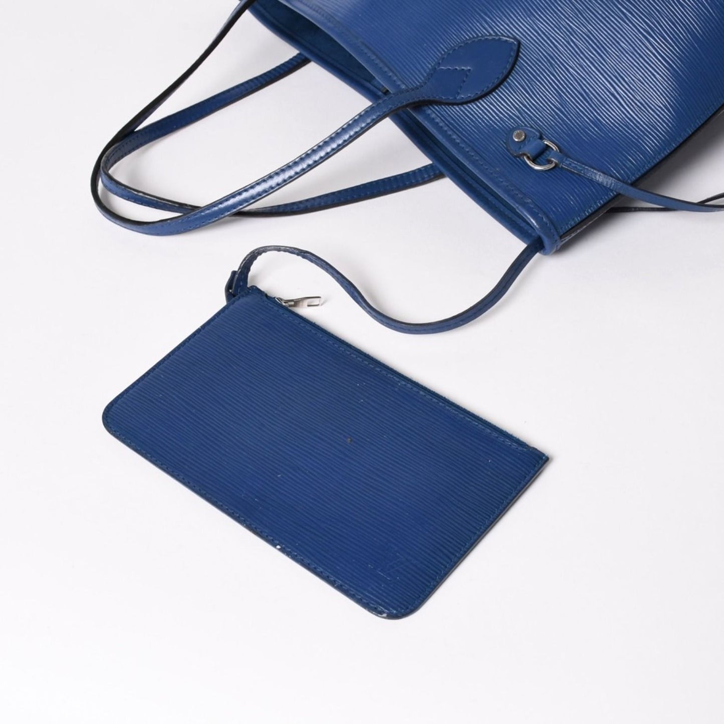 Louis Vuitton Tote Bag Neverfull PM Epi Blue Silver — view 5