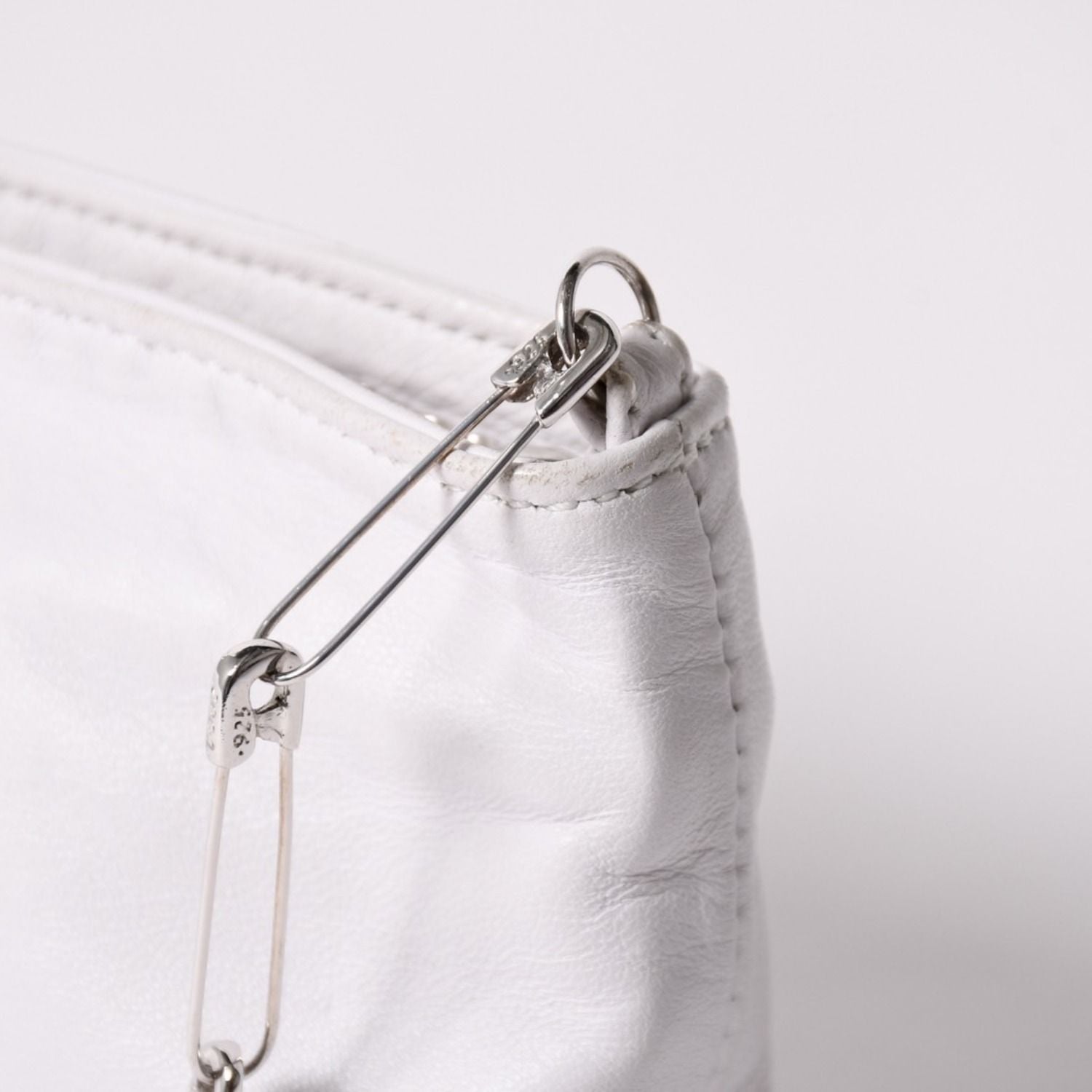 Chrome Hearts Safety Pin Pouch Shoulder Bag White Silver — view 7