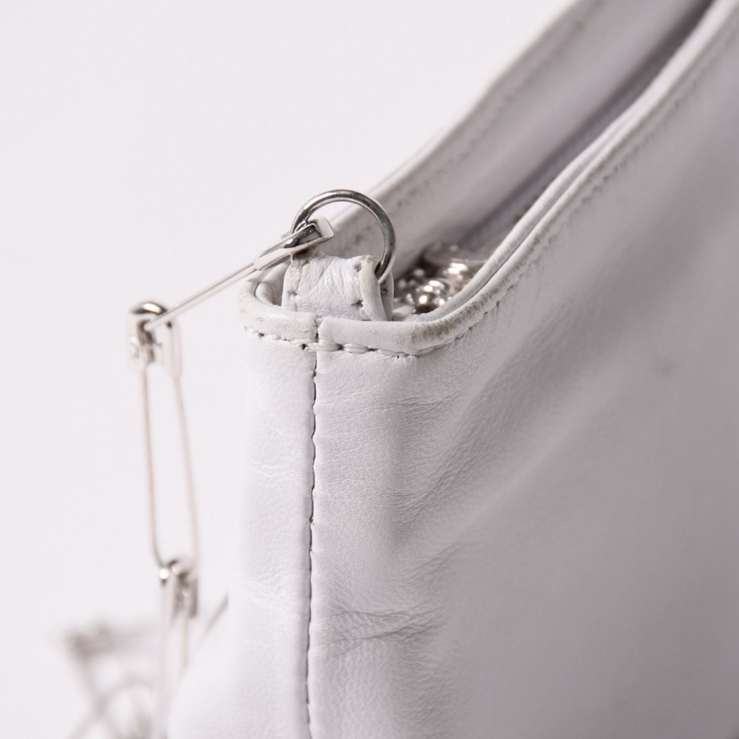 Chrome Hearts Safety Pin Pouch Shoulder Bag White Silver — view 6