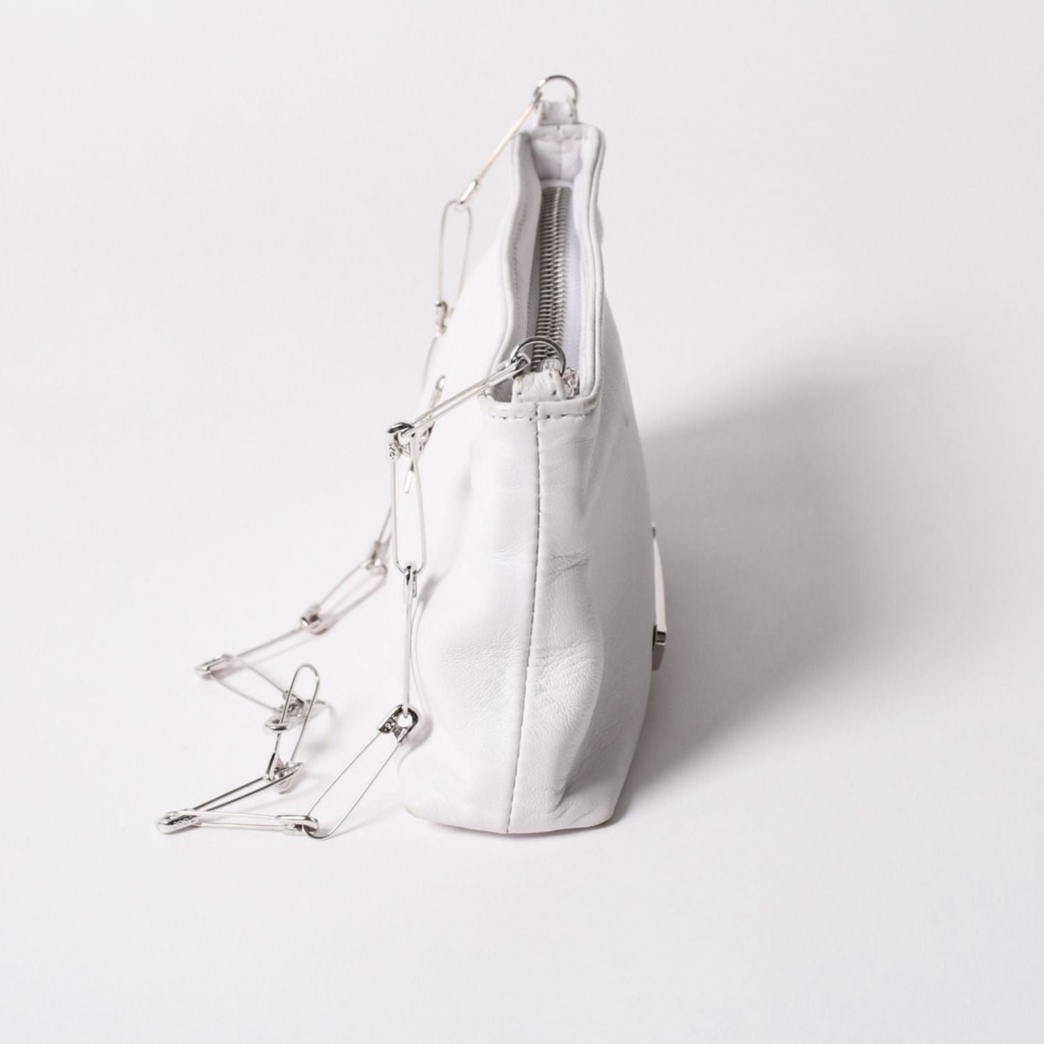 Chrome Hearts Safety Pin Pouch Shoulder Bag White Silver — view 5