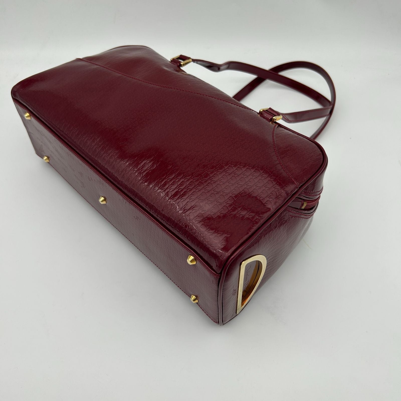 Dior Trotter Patent Mini Boston Shoulder — view 8