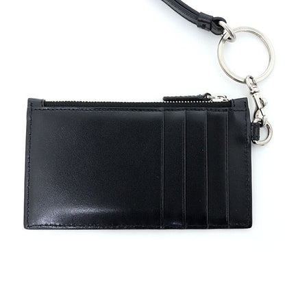 Balenciaga Fragment Case Coin Card Logo Print Leather Black — view 3