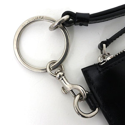 Balenciaga Fragment Case Coin Card Logo Print Leather Black — view 5