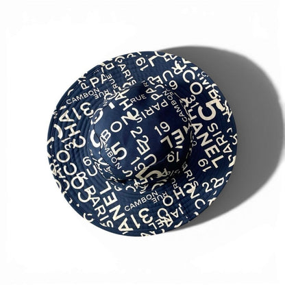 Chanel by Sea Logo CC Bucket Hat Navy Cotton — view 3