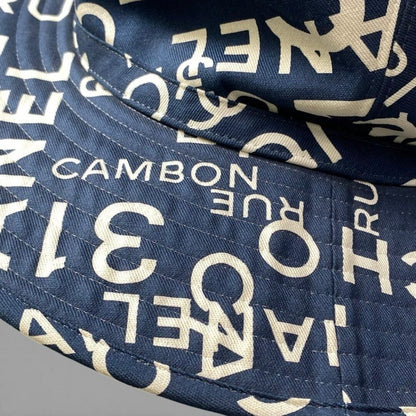Chanel by Sea Logo CC Bucket Hat Navy Cotton — view 5