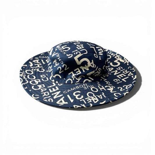 Chanel by Sea Logo CC Bucket Hat Navy Cotton