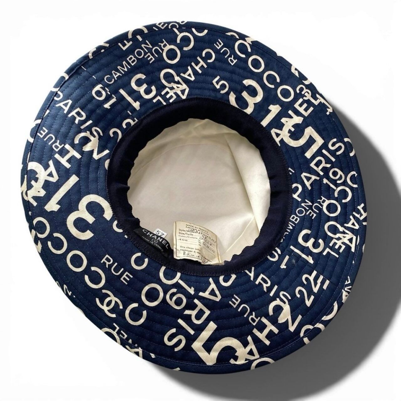 Chanel by Sea Logo CC Bucket Hat Navy Cotton — view 4