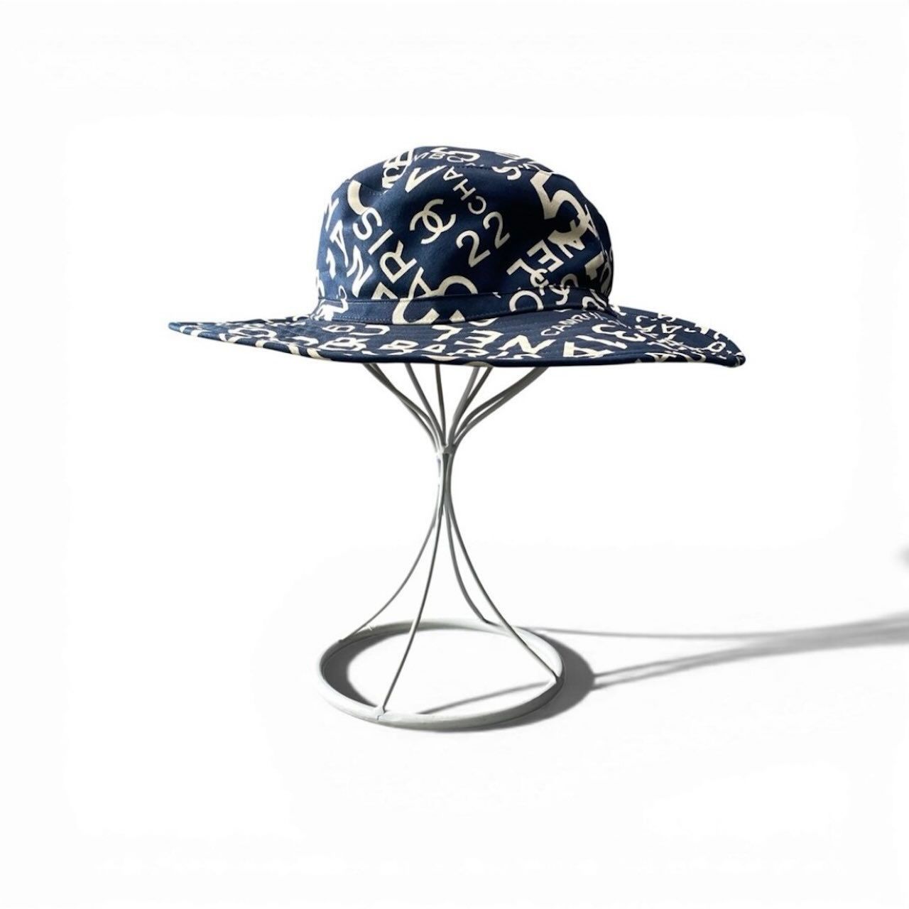 Chanel by Sea Logo CC Bucket Hat Navy Cotton — view 2