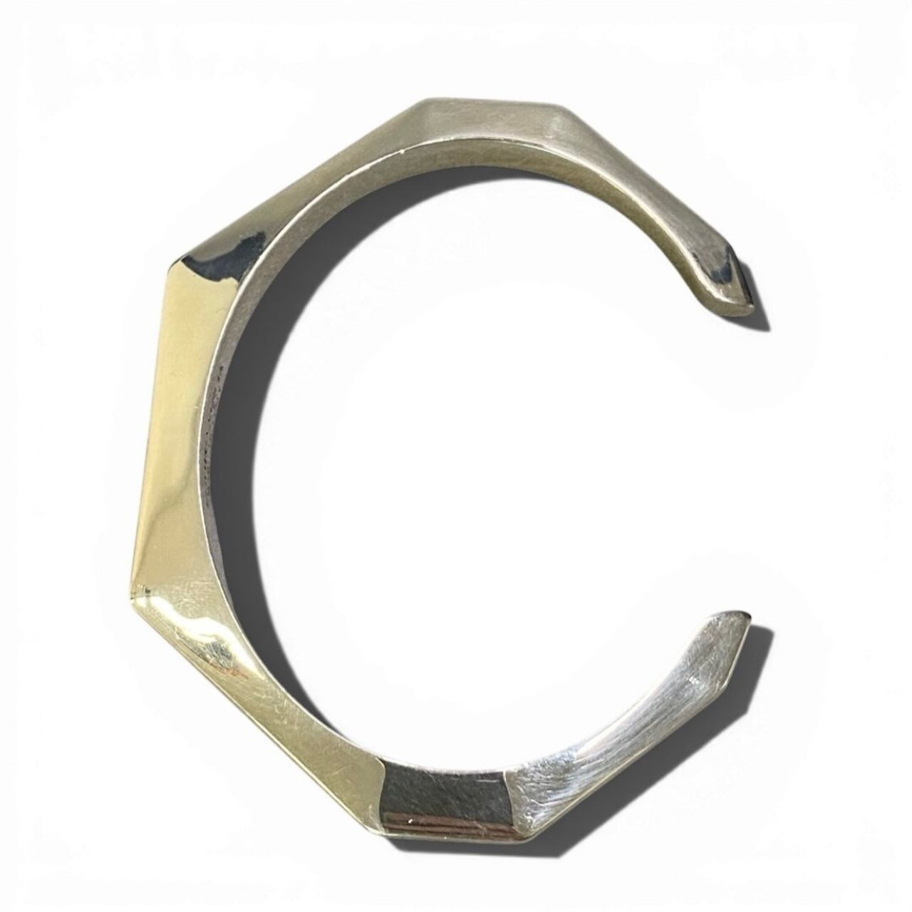 Bottega Veneta Faceted Calf Bangle 925 Sterling Silver Bracelet — view 4