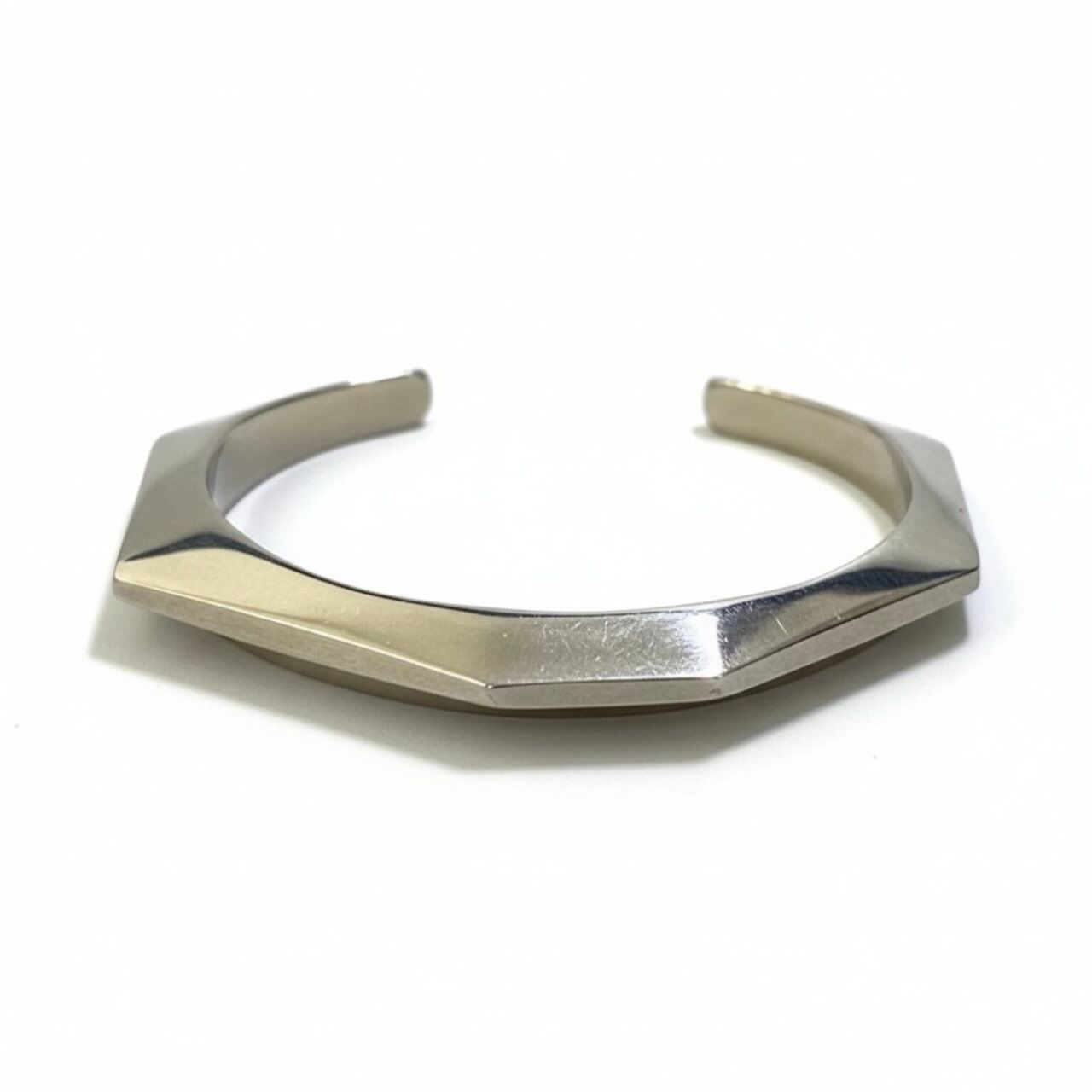 Bottega Veneta Faceted Calf Bangle 925 Sterling Silver Bracelet