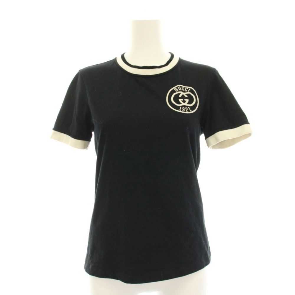 Gucci Embroidered Cotton Jersey T-Shirt XS Black Short Sleeve YM