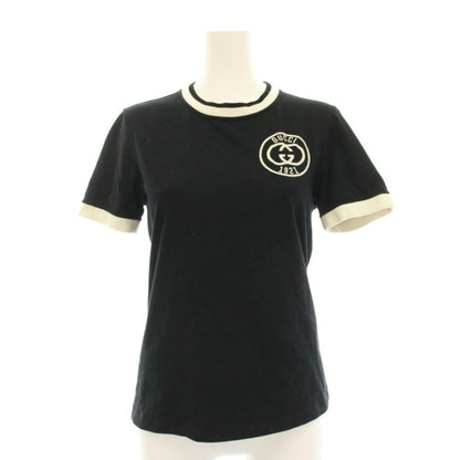 Gucci Embroidered Cotton Jersey T-Shirt XS Black Short Sleeve YM