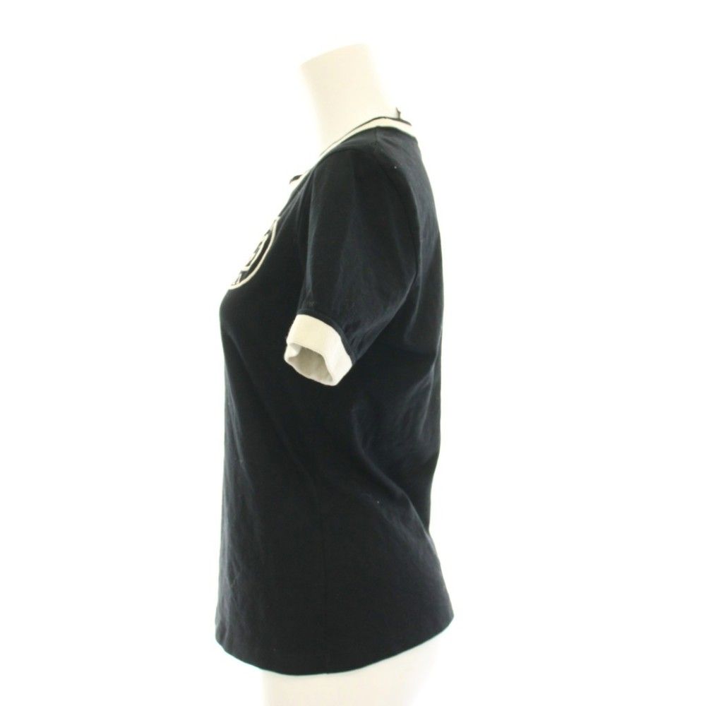 Gucci Embroidered Cotton Jersey T-Shirt XS Black Short Sleeve YM — view 3