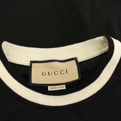 Gucci Embroidered Cotton Jersey T-Shirt XS Black Short Sleeve YM — view 5