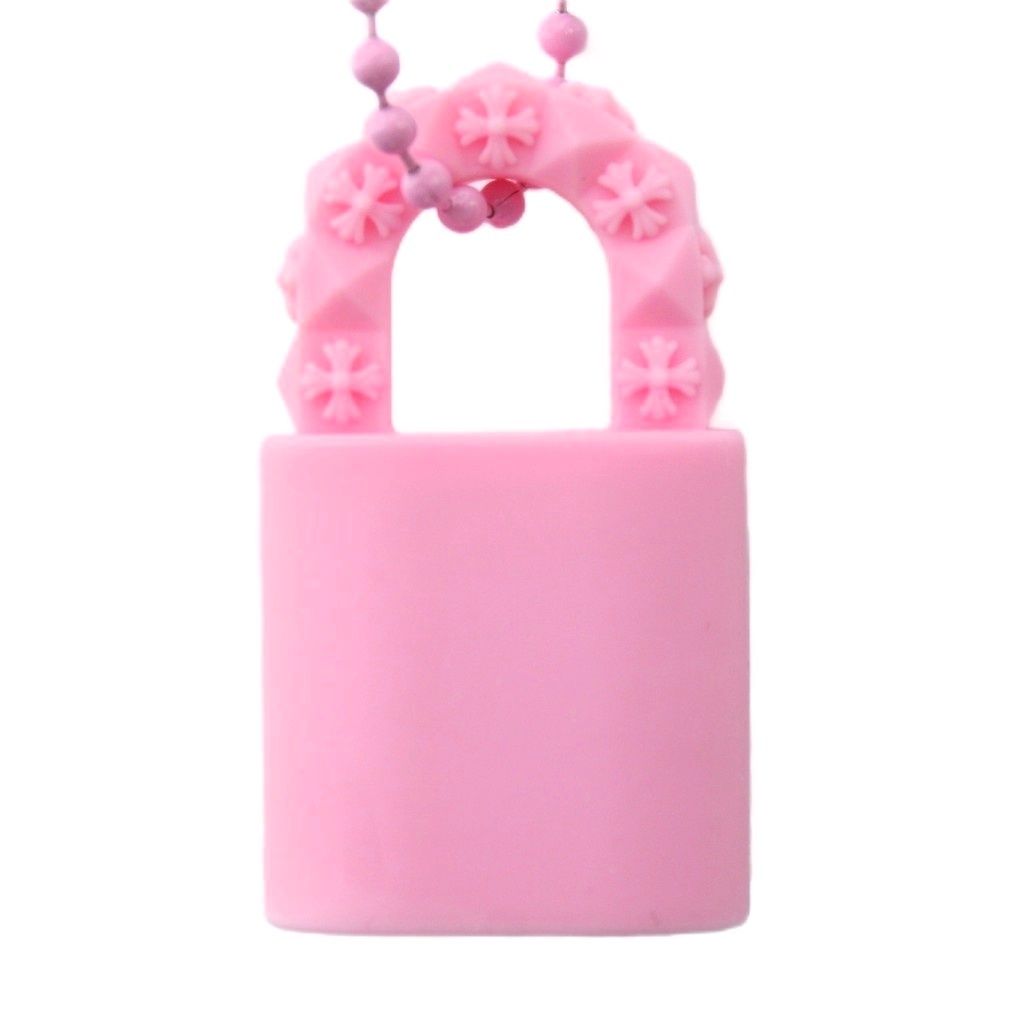 Chrome Hearts Rubber Padlock Flerknee Silicon Necklace Silicone Pendant Pink — view 2