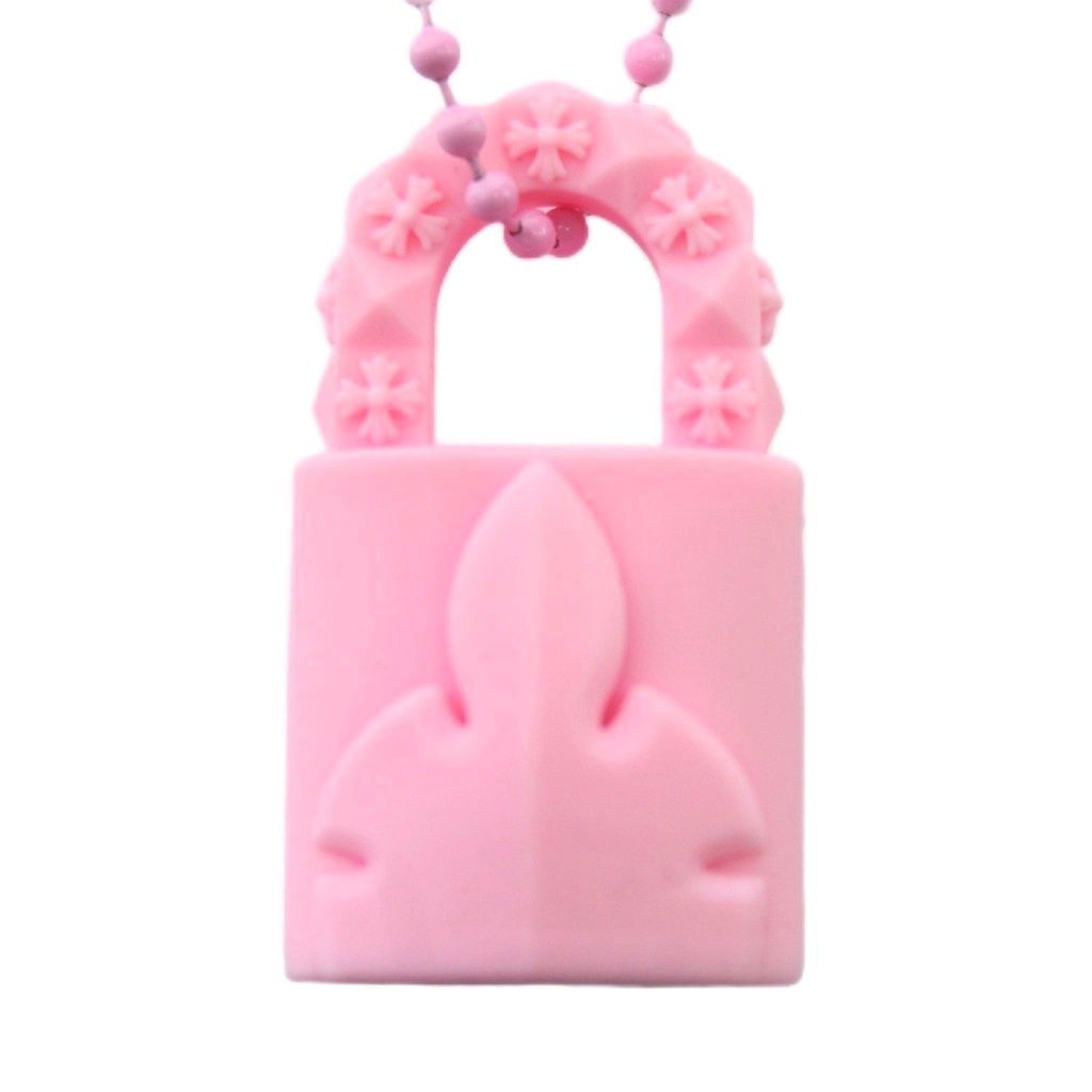 Chrome Hearts Rubber Padlock Flerknee Silicon Necklace Silicone Pendant Pink