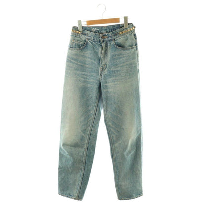 Celine Triomphe Gourmette Straight Denim Pants Jeans 27 Blue CX