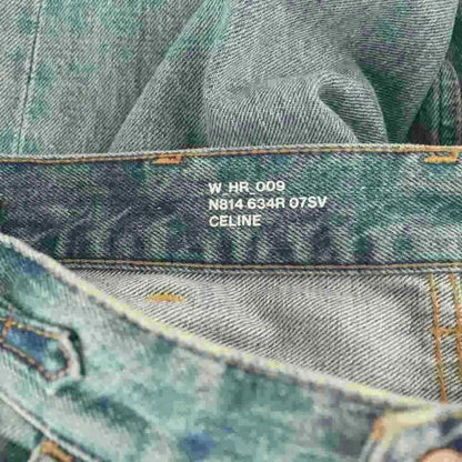 Celine Triomphe Gourmette Straight Denim Pants Jeans 27 Blue CX — view 6