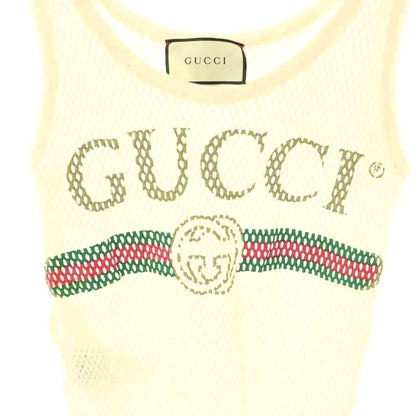 Gucci Logo Mesh Tank Top Off White Multicolor DO — view 3