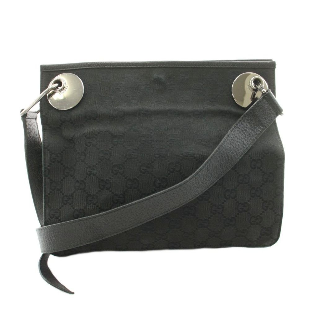 Gucci GG Pattern Shoulder Bag Black Corner