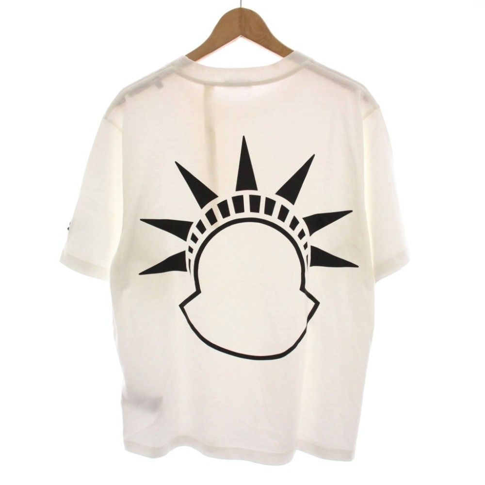 Moncler T-Shirt Short Sleeve M White Graphic Print YM — view 2