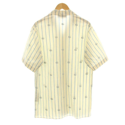 Gucci Double Stripe Cotton Bow Ring Shirt Short Sleeve Open Color 44 Beige — view 2