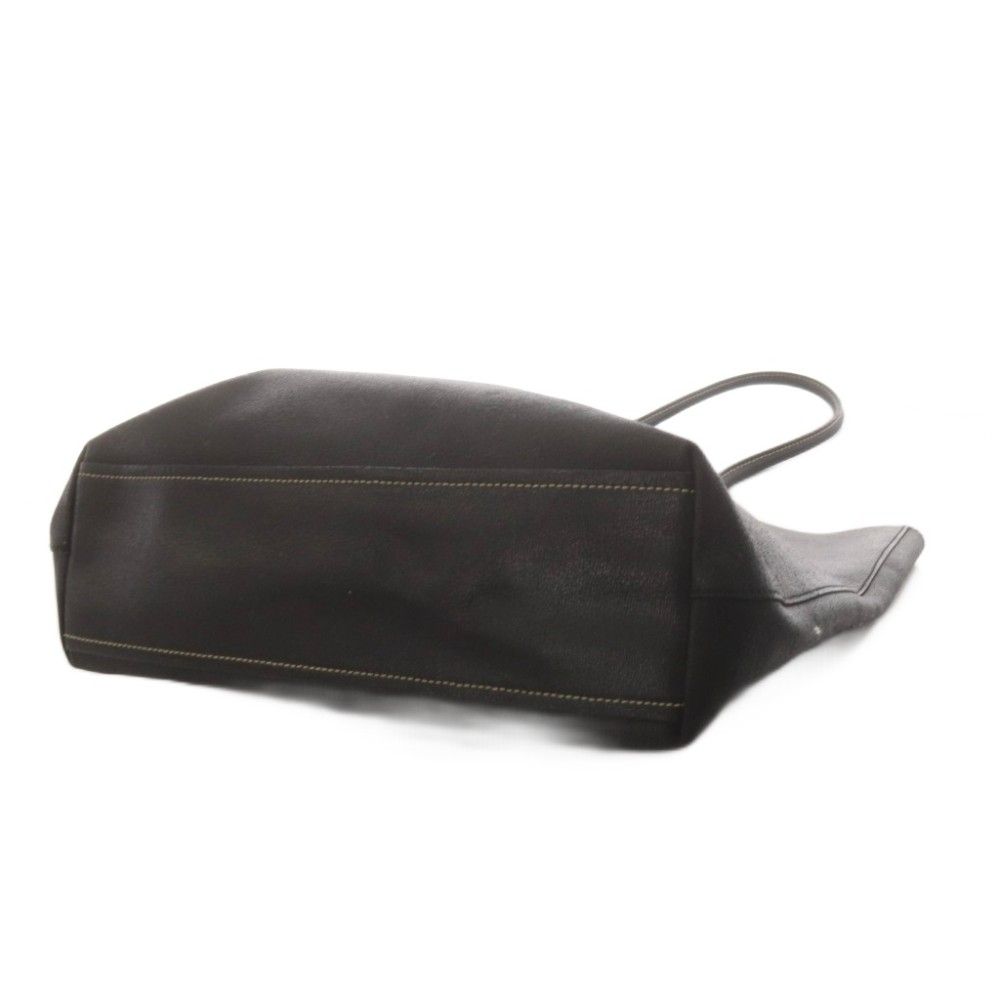 Prada Triangle Plate Logo Tote Leather Black — view 5