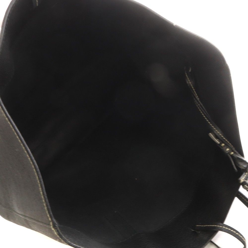 Prada Triangle Plate Logo Tote Leather Black — view 6